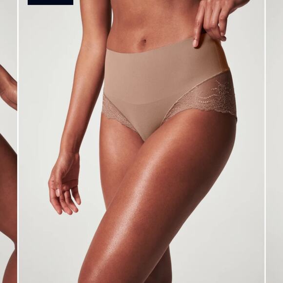 SPANX smooth Undie-tectable Lace Hi-Hipster Size xtra small Cafe Au Lait - Picture 1 of 6